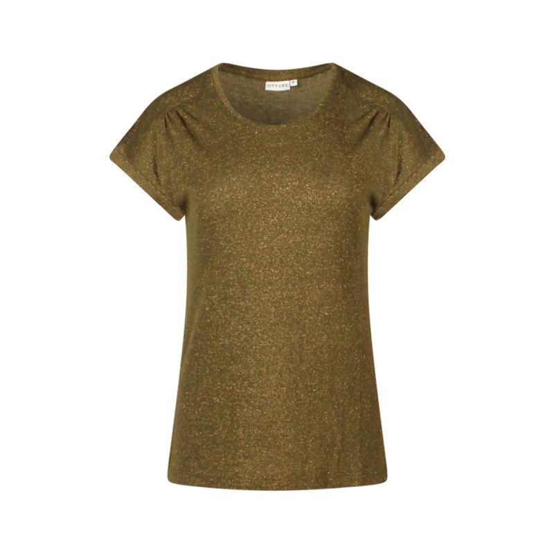 City Life 213876 W10026 t-shirts korte mouw Groen olijf