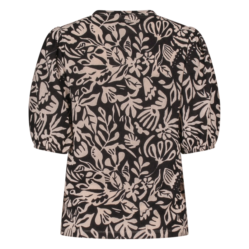 lizzi lou Daantje aop Z10496 t-shirts korte mouw Zwart