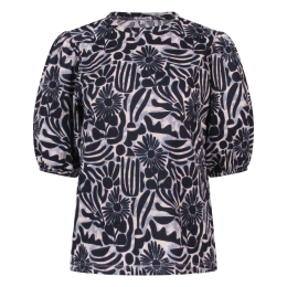 lizzi lou Daantje aop Z10496 dames T-shirt km Marine