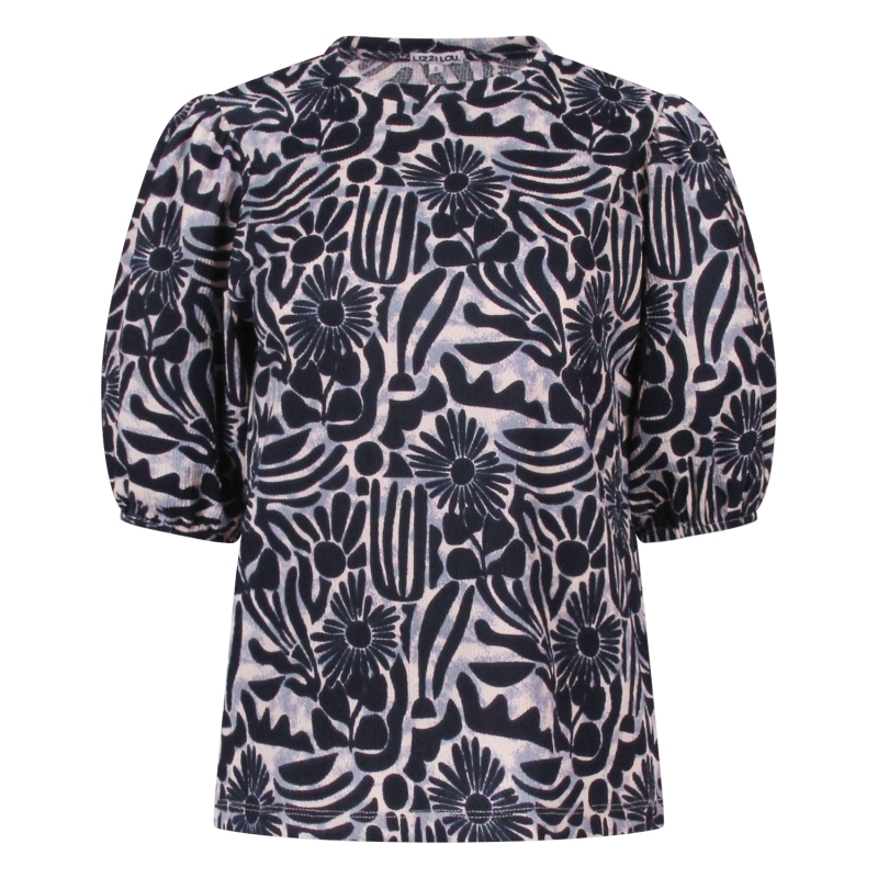 lizzi lou Daantje aop Z10496 t-shirts korte mouw Marine