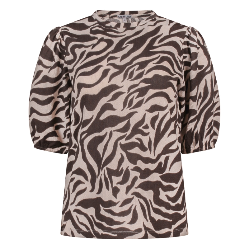 lizzi lou Daantje aop Z10496 t-shirts korte mouw Bruin