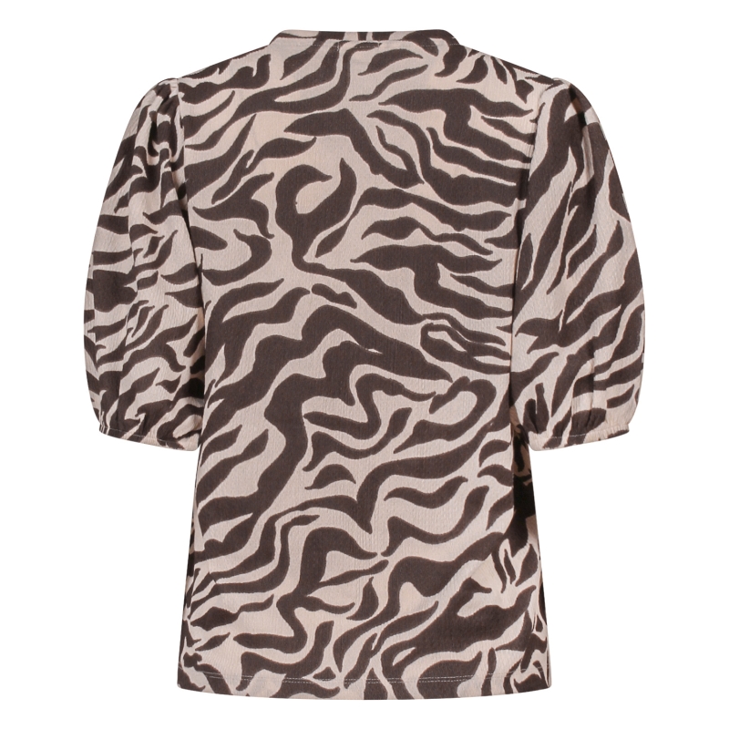 lizzi lou Daantje aop Z10496 t-shirts korte mouw Bruin