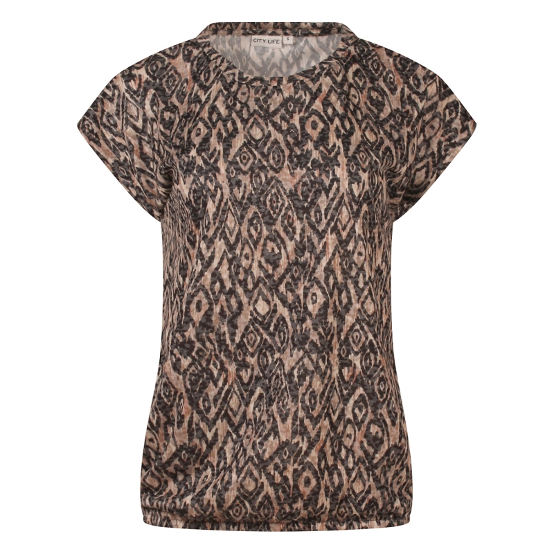 City Life 211571 Z10456 t-shirts korte mouw Taupe