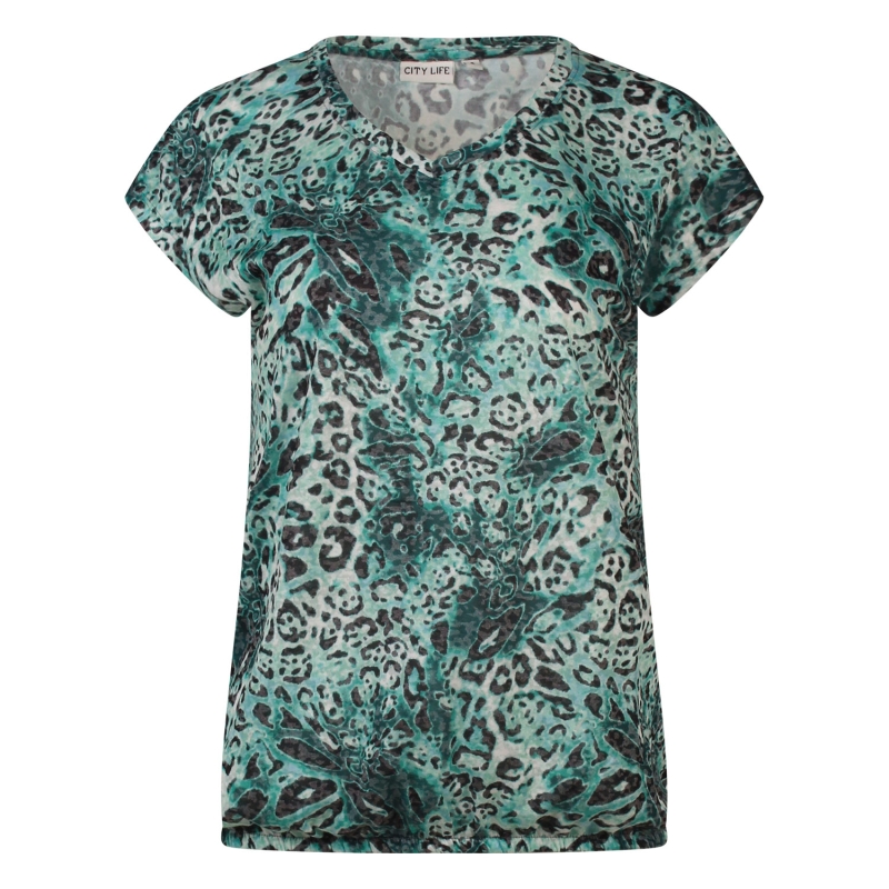 City Life 212976 Z10458 t-shirts korte mouw Petrol