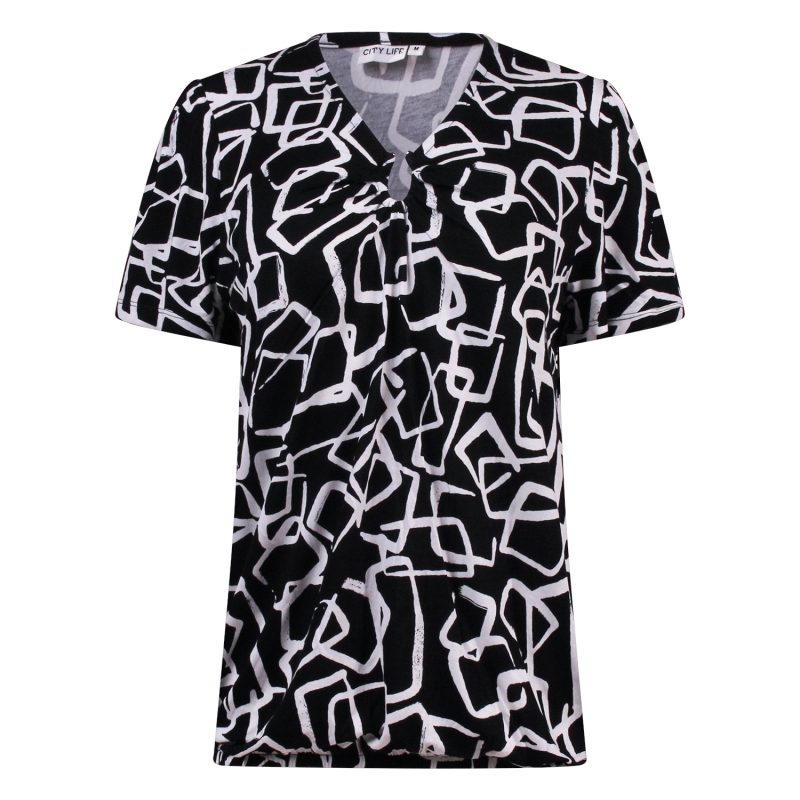 City Life 213833 Z10459 t-shirts korte mouw Zwart
