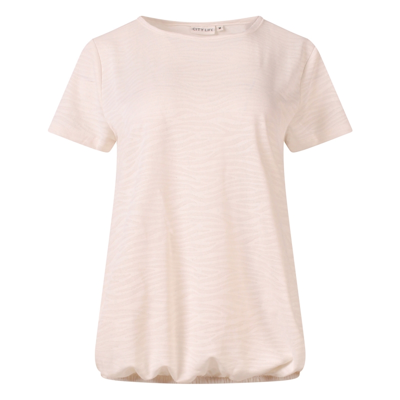 City Life 213860 Z10465 t-shirts korte mouw Ecru