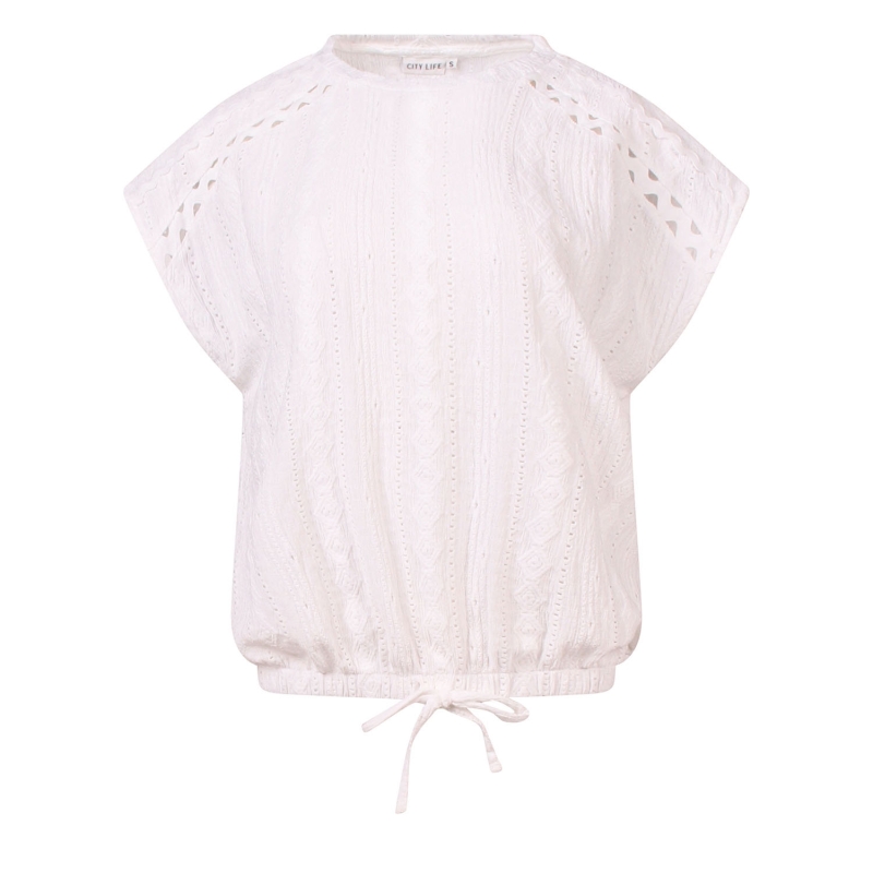 City Life Avelie Z10584 t-shirts korte mouw Ecru