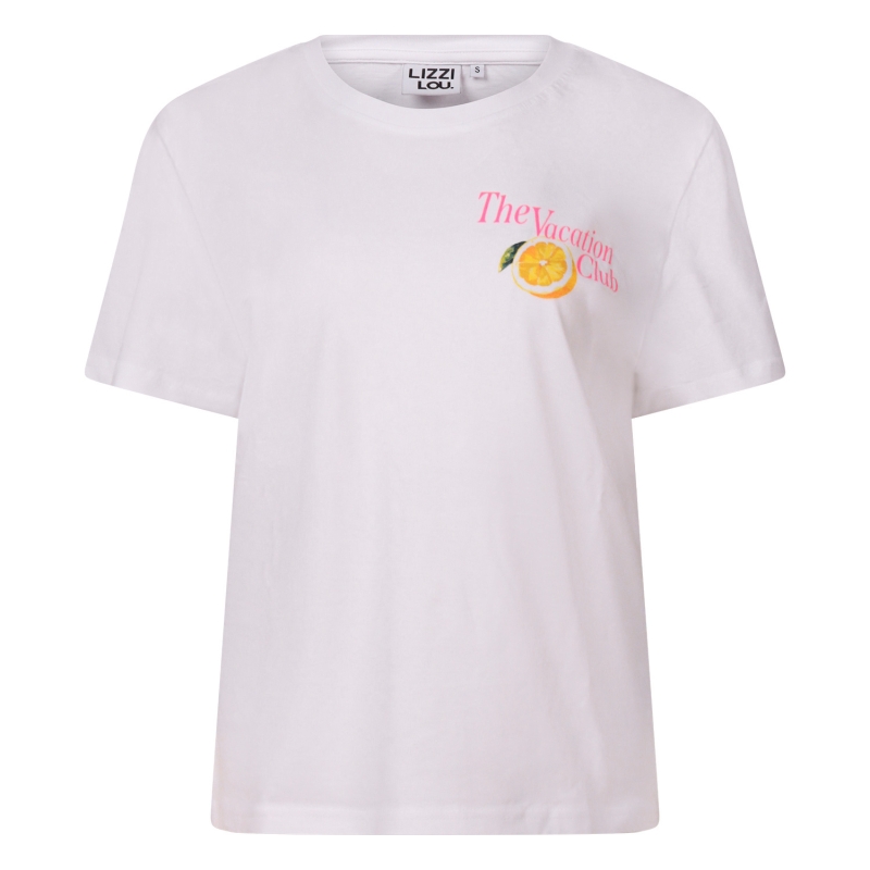 lizzi lou Badia neon Z10575 t-shirts korte mouw Wit