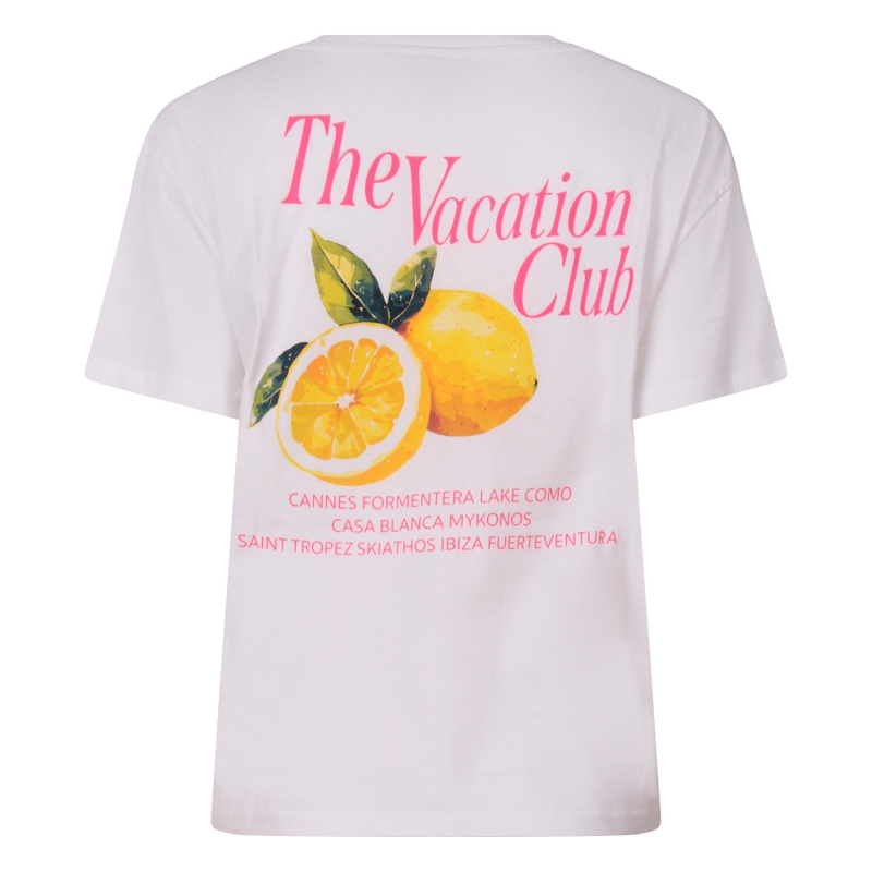 lizzi lou Badia neon Z10575 t-shirts korte mouw Wit