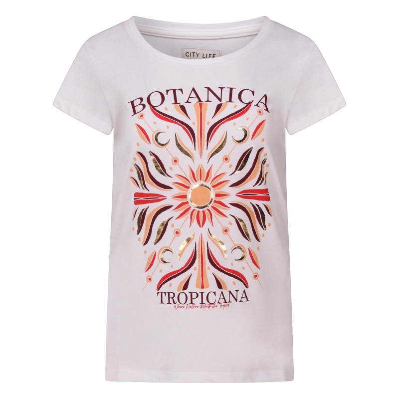 City Life Baudy Z10577 t-shirts korte mouw Wit