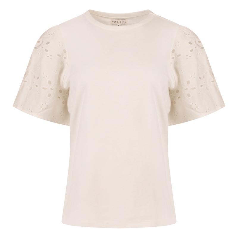 City Life Giselle Z10578 t-shirts korte mouw Ecru