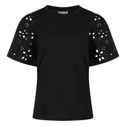 City Life Giselle Z10578 dames T-shirt km Zwart