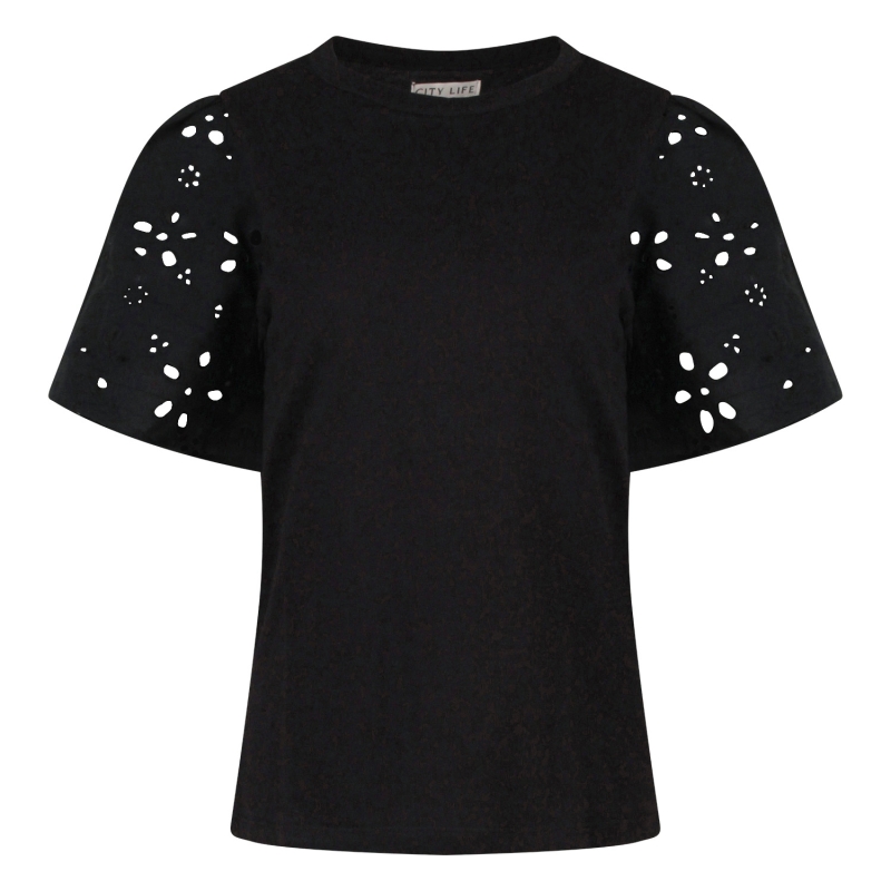 City Life Giselle Z10578 t-shirts korte mouw Zwart