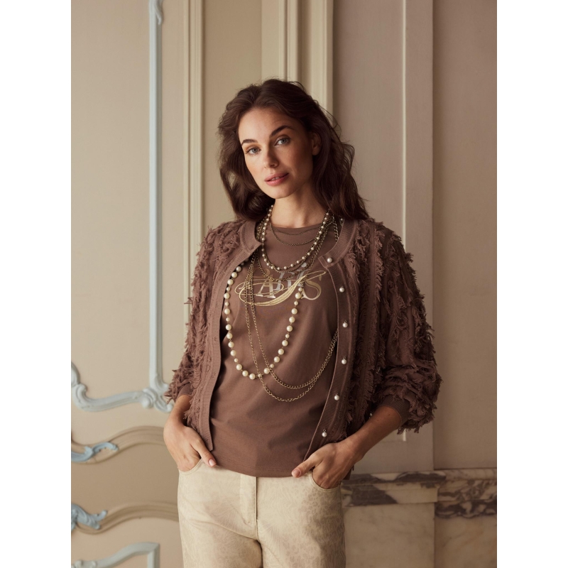 So Soire Franka Z10550 t-shirts korte mouw Taupe