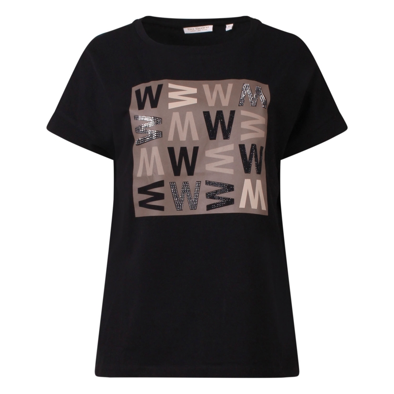 So Soire Pearl Z10548 t-shirts korte mouw Zwart