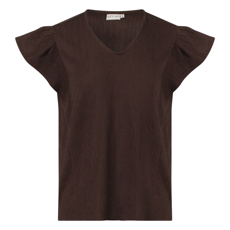 City Life CX90944 Z10518 t-shirts korte mouw Bruin