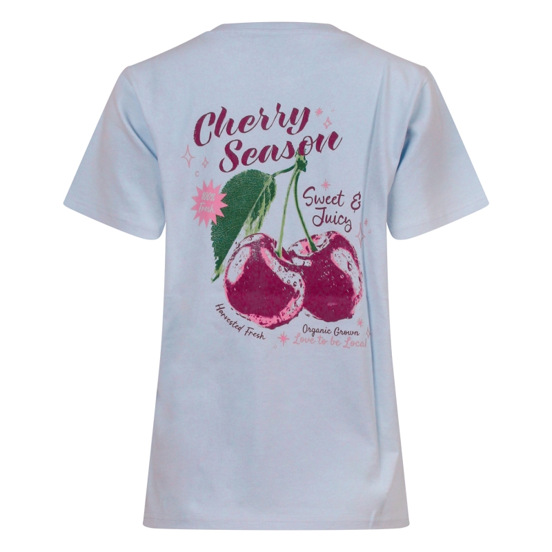 lizzi lou CX90945R1 Z10522 t-shirts korte mouw Blauw licht