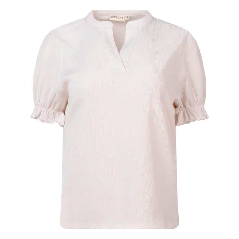 City Life LW93511 Z10517 t-shirts korte mouw Ecru