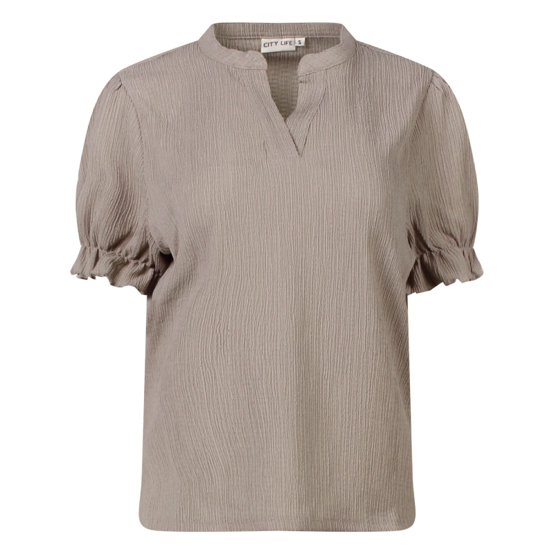 City Life LW93511 Z10517 t-shirts korte mouw Taupe