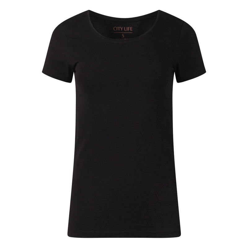 City Life 206460A Z10632 t-shirts korte mouw Zwart