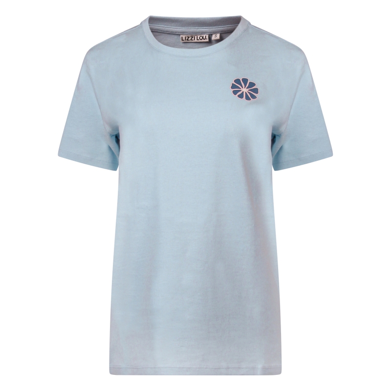 lizzi lou 213724A-01 Z10628 t-shirts korte mouw Blauw licht
