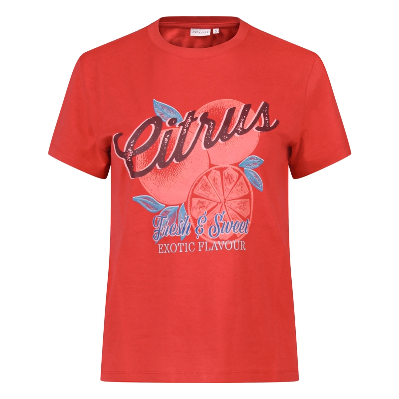City Life 213725A Z10629 t-shirts korte mouw Rood