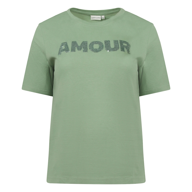 City Life 214253 Z10700 t-shirts korte mouw Groen mos