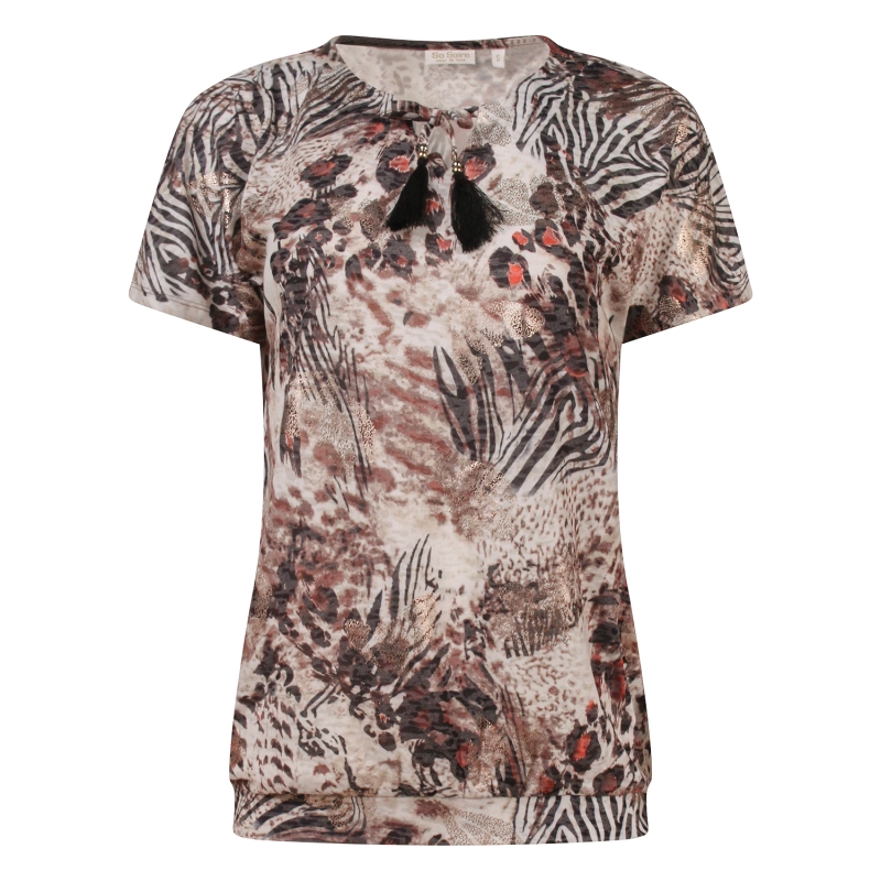 So Soire Eva Z10654 t-shirts korte mouw Taupe