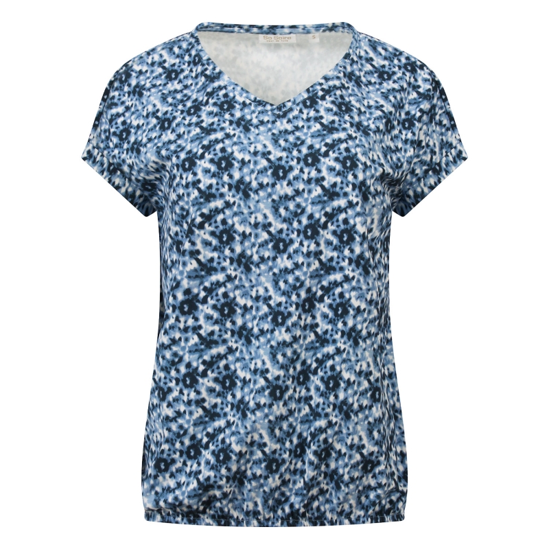 So Soire Lois aop Z10665 t-shirts korte mouw Indigo