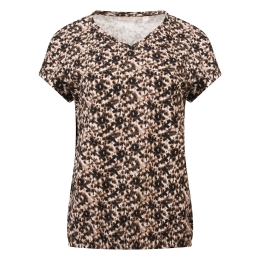 So Soire Lois aop Z10665 dames T-shirt km Taupe