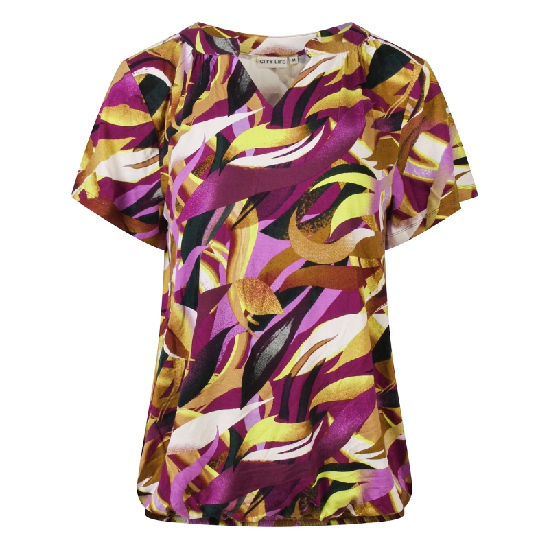 City Life 213873 W20014 t-shirts korte mouw Aubergine