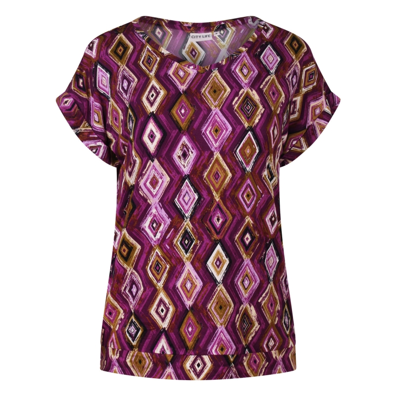 City Life 213874 W20020 t-shirts korte mouw Aubergine