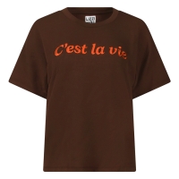 lizzi lou 214287 W20029 t-shirts korte mouw Bruin donker