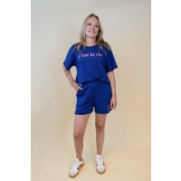 lizzi lou 214287 W20029 t-shirts korte mouw Marine