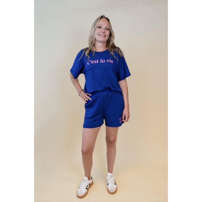 lizzi lou 214287 W20029 t-shirts korte mouw Marine