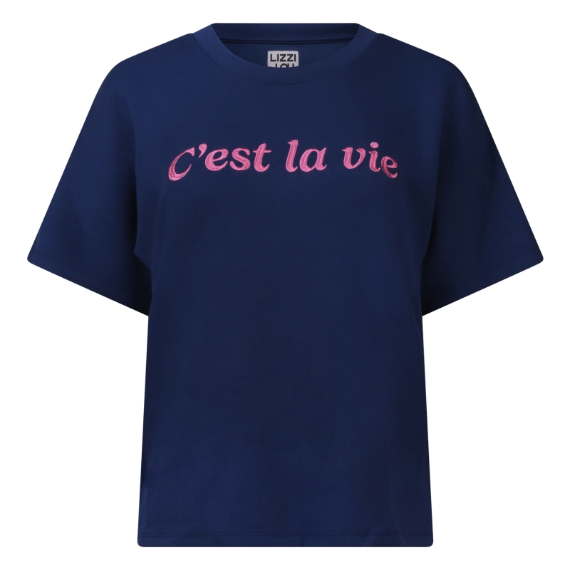 lizzi lou 214287 W20029 t-shirts korte mouw Marine
