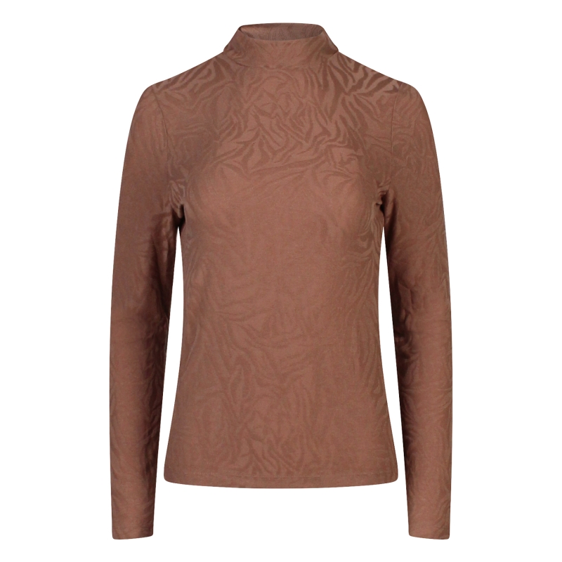 lizzi lou 213887 W10398 t-shirts lange mouw Taupe