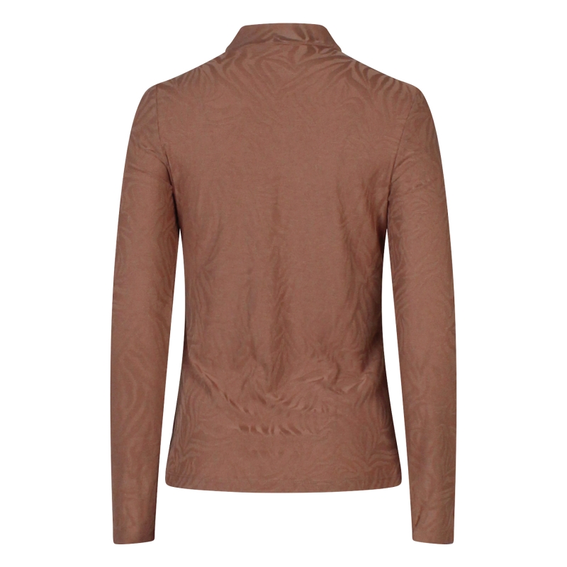 lizzi lou 213887 W10398 t-shirts lange mouw Taupe