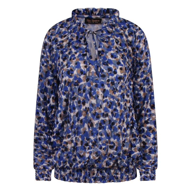 So Soire Olivia W10463 t-shirts lange mouw Kobalt