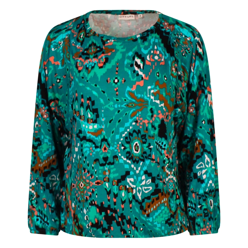 City Life 213600 W10508 t-shirts lange mouw Groen