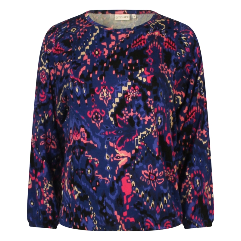 City Life 213600 W10508 t-shirts lange mouw Kobalt