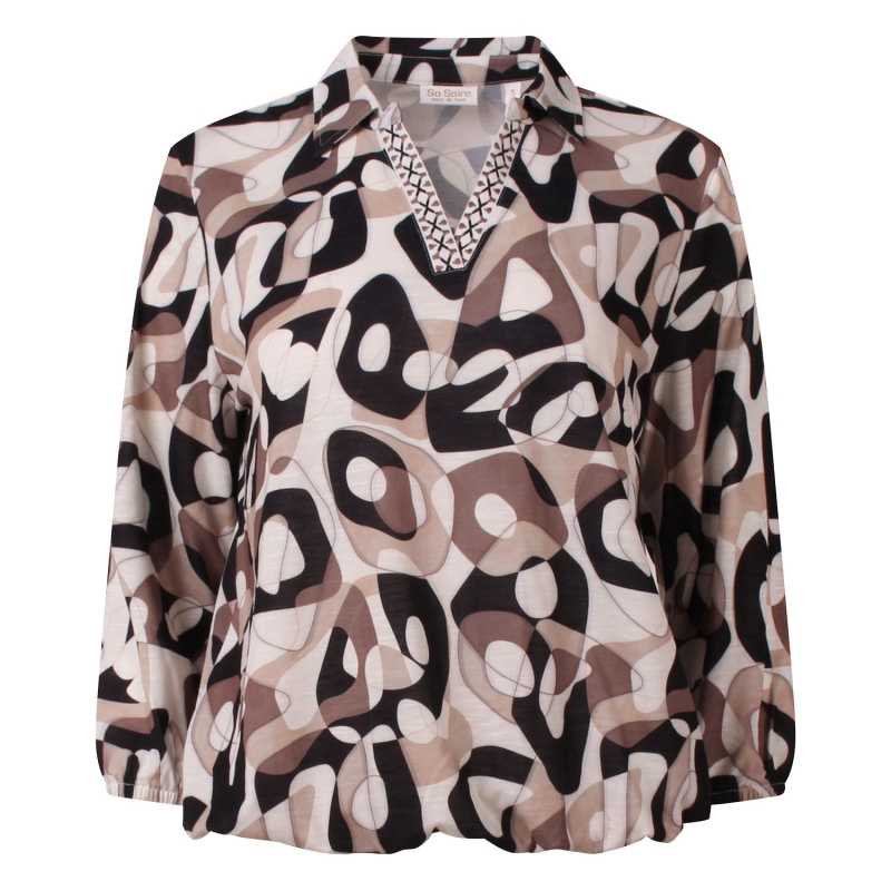 So Soire Esther Z10651 t-shirts lange mouw Taupe