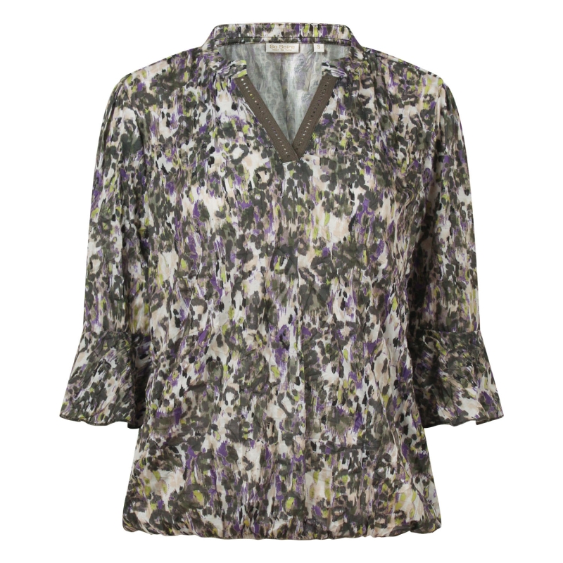 So Soire Wendoline Z10658 t-shirts lange mouw Army