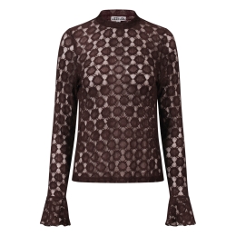 lizzi lou Lacy lds W20259 dames T-shirt lm Bruin donker
