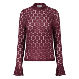lizzi lou Lacy lds W20259 dames T-shirt lm Wijnrood