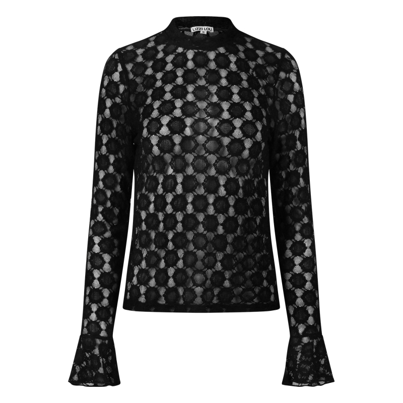 lizzi lou Lacy lds W20259 t-shirts lange mouw Zwart