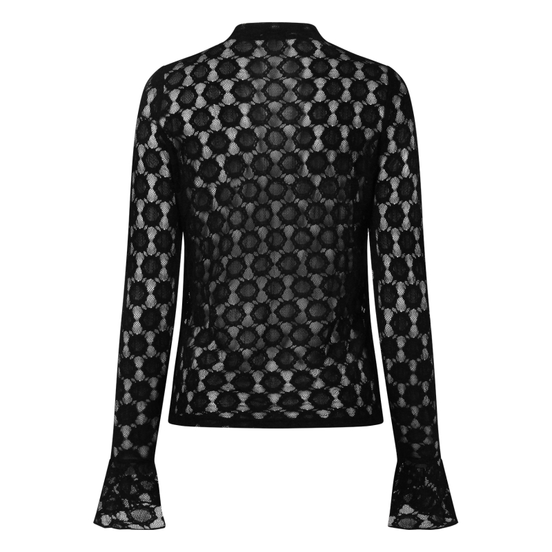 lizzi lou Lacy lds W20259 t-shirts lange mouw Zwart