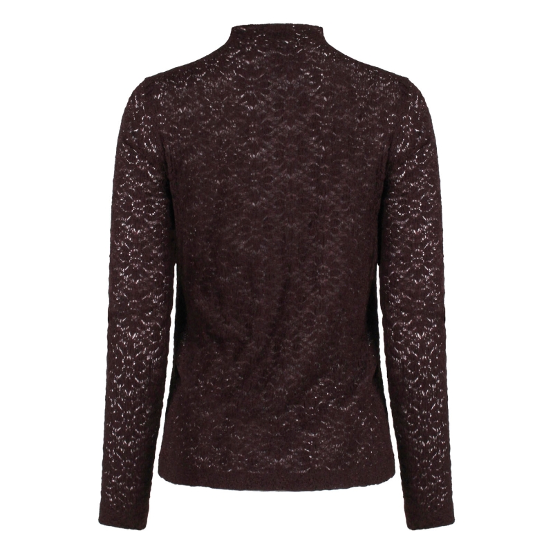 Lizzi Lou LT-69416 W20383 t-shirts lange mouw Bruin donker
