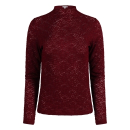 Lizzi Lou LT-69416 W20383 dames T-shirts lange mouwen Rood bordo