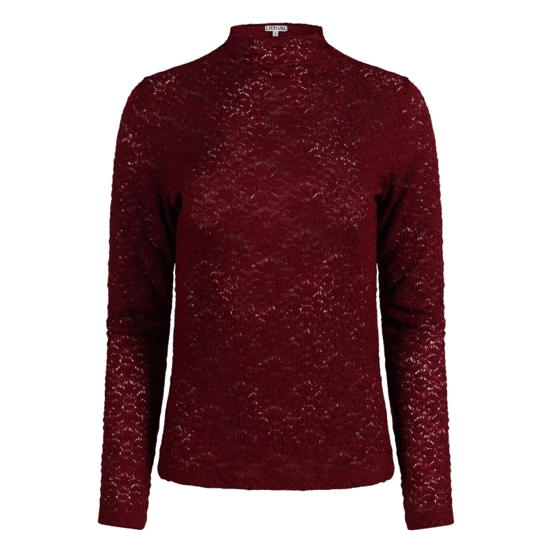 Lizzi Lou LT-69416 W20383 t-shirts lange mouw Rood bordo